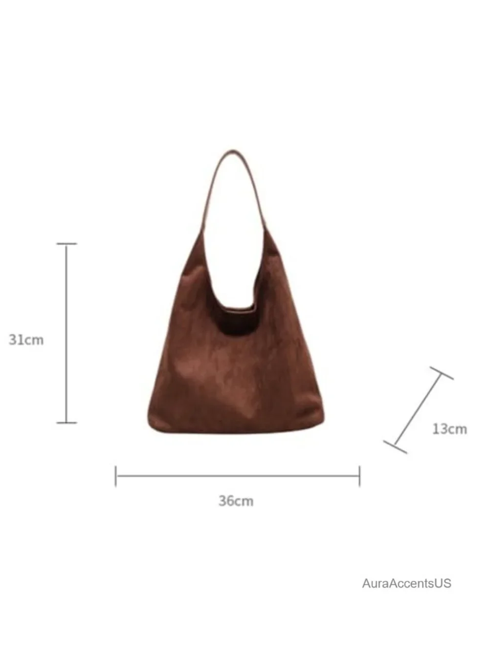 Faux Suede Leather Slouchy Hobo Shoulder Bag Women Large Tote Handbag Work